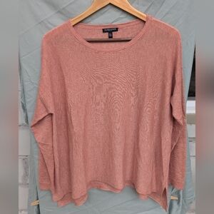 Eileen Fisher Pink Heathered Top Size Petite Small Oversized Fit